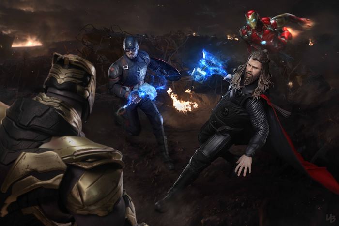Avengers: Endgame: Captain America, Thor, Iron Man vs Thanos