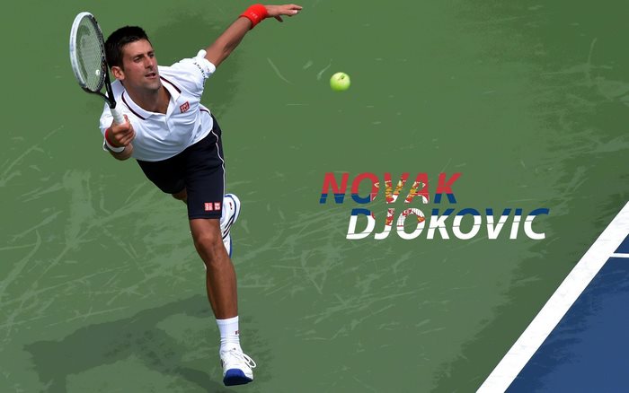 Serbian tennis star Novak Djokovic in action