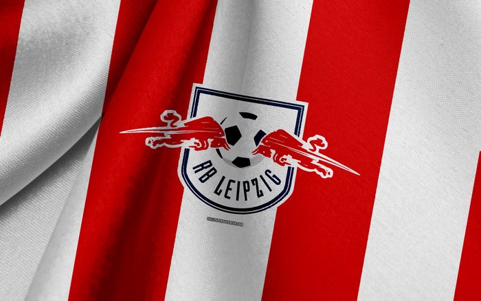 RB Leipzig Soccer Logo on Striped Fabric