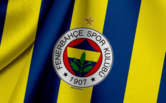 Fenerbahçe S.K. Emblem on Blue and Yellow Stripes