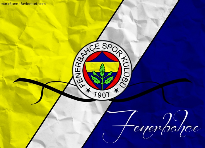 Fenerbahçe S.K. Emblem on Crumpled Yellow White Blue