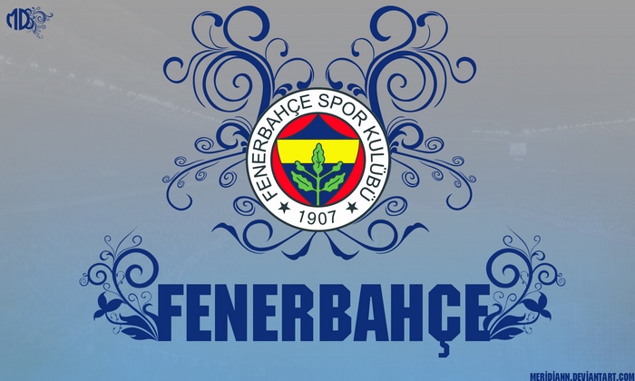 Fenerbahçe S.K. Emblem with Ornate Blue Swirls