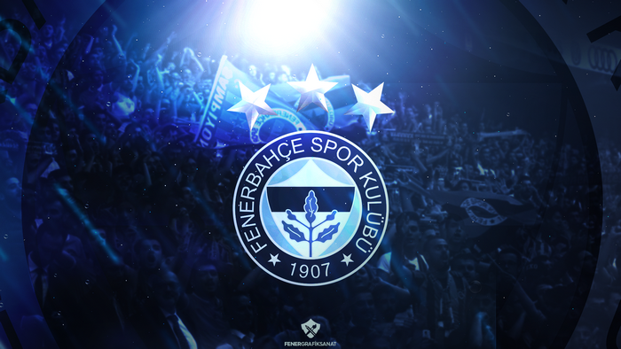 Fenerbahçe S.K. Logo with Three Stars and Stadium Crowd