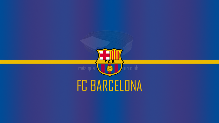 FC Barcelona Logo with Stadium and Slogan