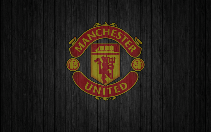 Manchester United F.C. Logo on Dark Wood