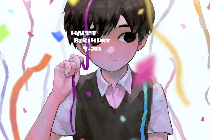 Happy Birthday Sunny Omori with Confetti