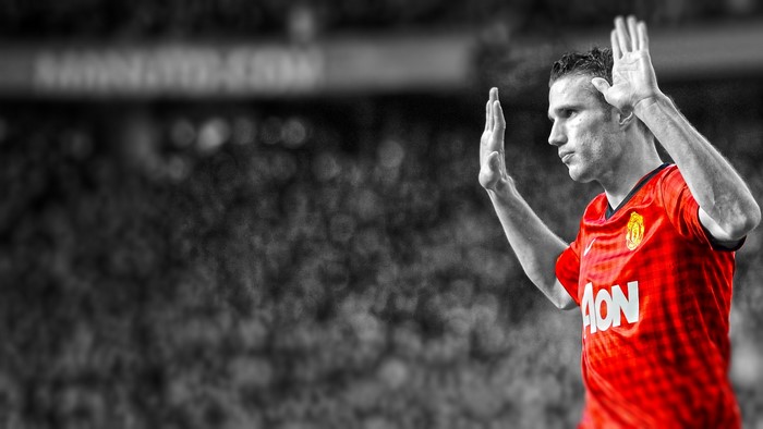 Robin Van Persie celebrates for Manchester United