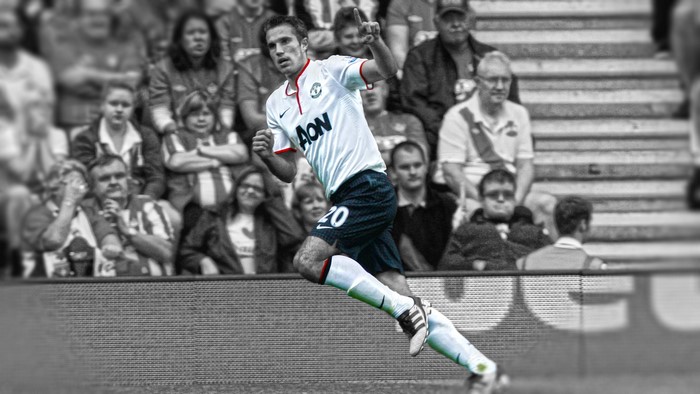 Robin Van Persie celebrates for Manchester United