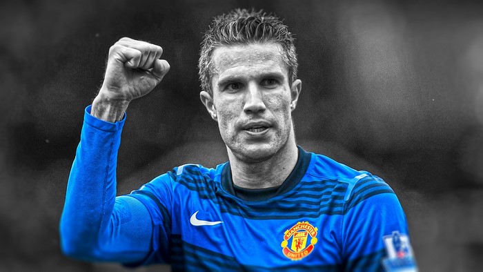 Robin Van Persie celebrates for Manchester United