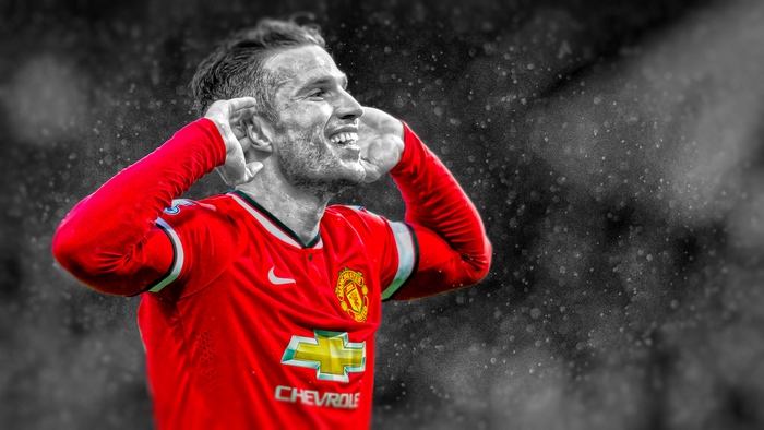 Robin Van Persie celebrates for Manchester United
