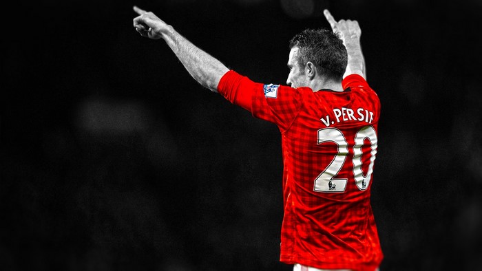 Robin Van Persie celebrates for Manchester United