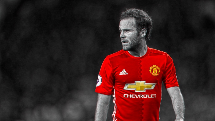 Juan Mata Manchester United Red Kit Selective Color