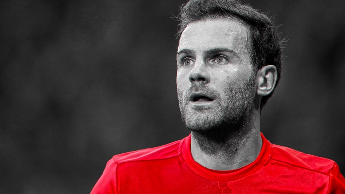 Juan Mata in red Manchester United shirt