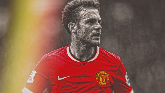 Juan Mata in Manchester United F.C. red jersey