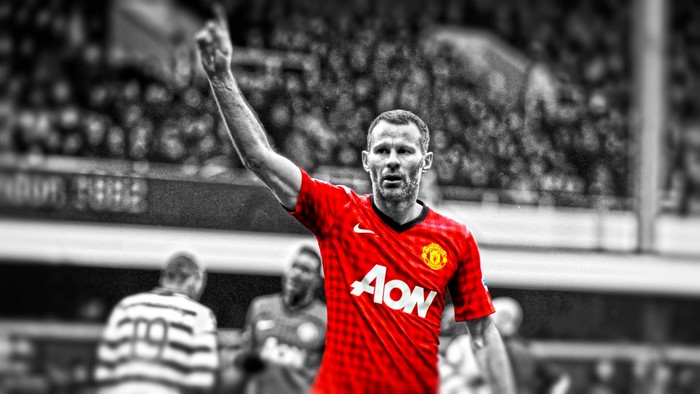 Ryan Giggs celebrates for Manchester United