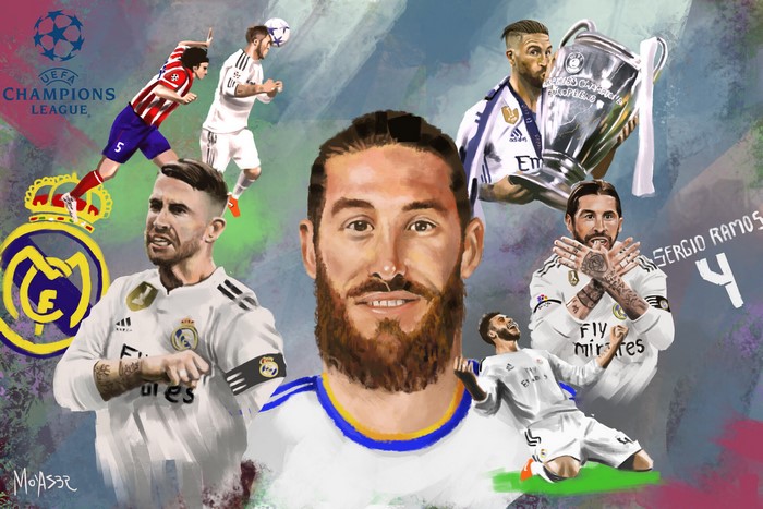 Sergio Ramos Real Madrid Champions League Legend Art