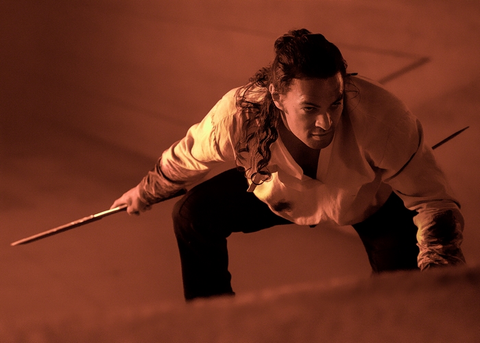Jason Momoa as Duncan Idaho with staff in Dune
