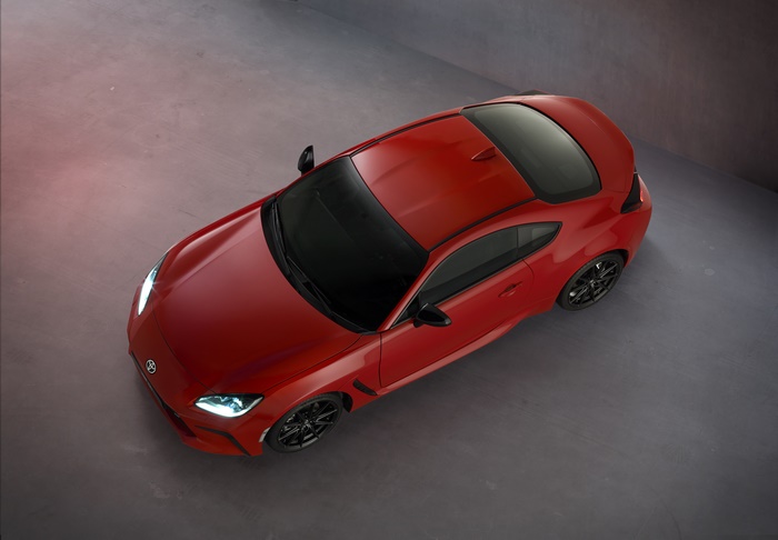 Red Toyota GR 86 Sport Car from above