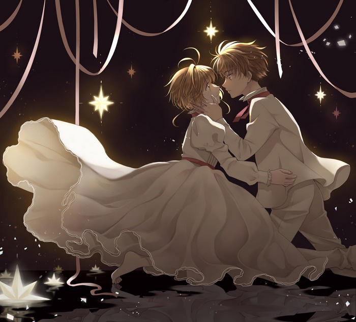 Sakura Kinomoto and Syaoran Li Romantic Starry Night