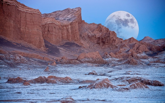 Giant Moon over Valley of the Moon, Atacama Desert