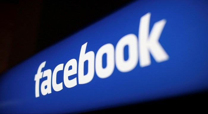 Facebook logo on blue background