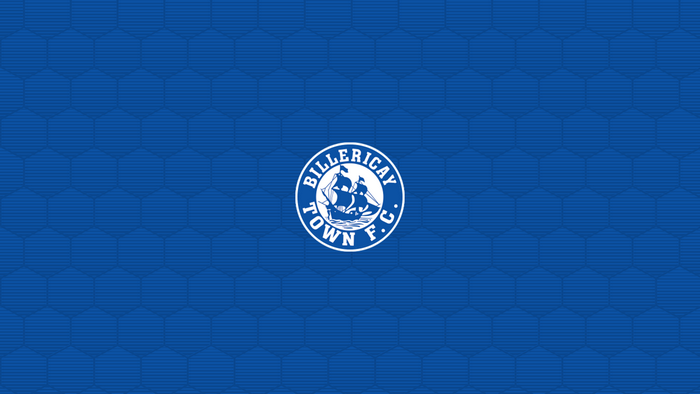 Billericay Town F.C. Emblem Blue Hexagonal Background
