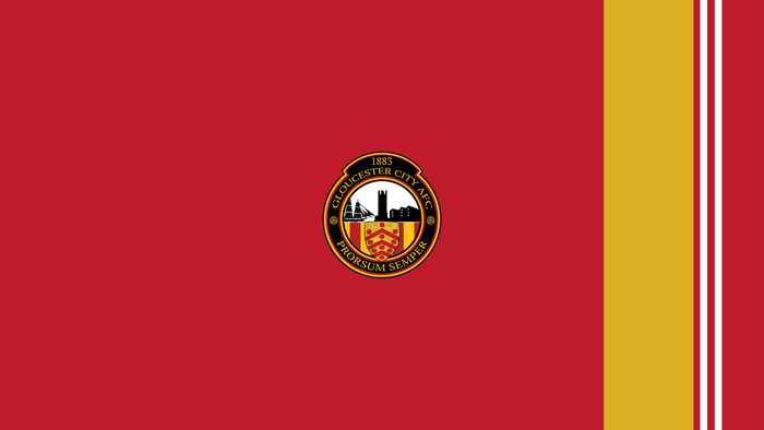 Gloucester City A.F.C. Logo Red Gold Stripes