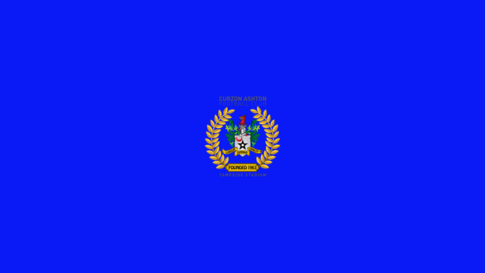 Curzon Ashton F.C. Emblem on Blue Background