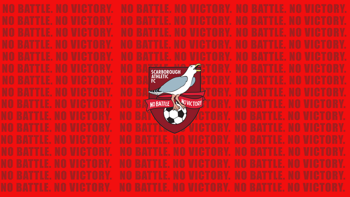 Scarborough Athletic FC Logo with No Battle No Victory Motto