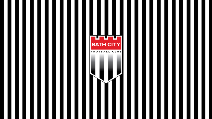 Bath City F.C. Logo on Black and White Stripes
