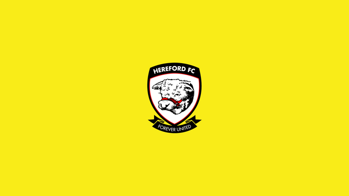 Hereford FC soccer emblem with bull on yellow