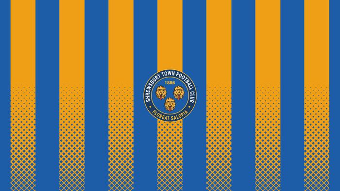 Shrewsbury Town F.C. Emblem on Blue Orange Stripes