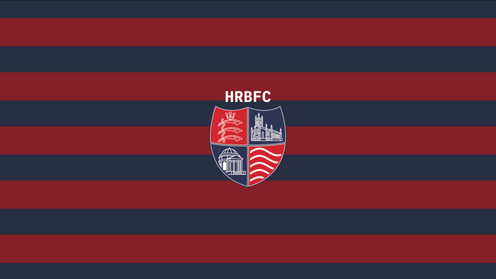 Hampton and Richmond Borough F.C. Logo on Striped Background