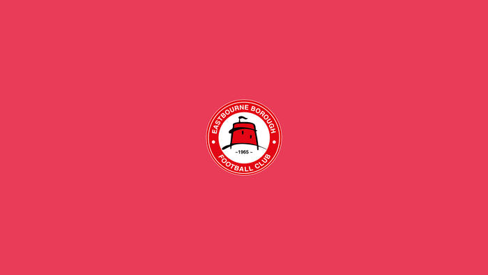 Eastbourne Borough F.C. Logo on Red Background