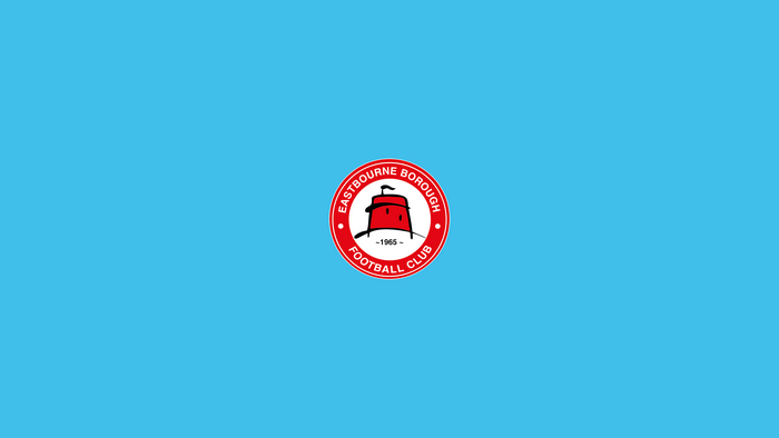 Eastbourne Borough F.C. Logo on Blue Background