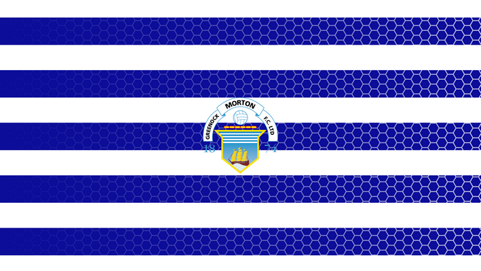 Greenock Morton F.C. Logo Flag with Hexagon Pattern