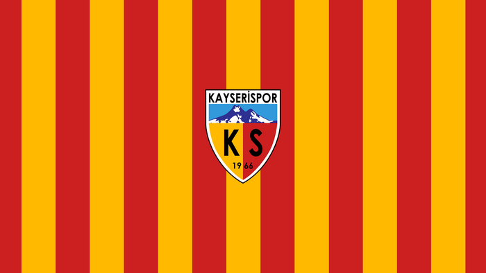 Kayserispor logo on red and yellow stripes