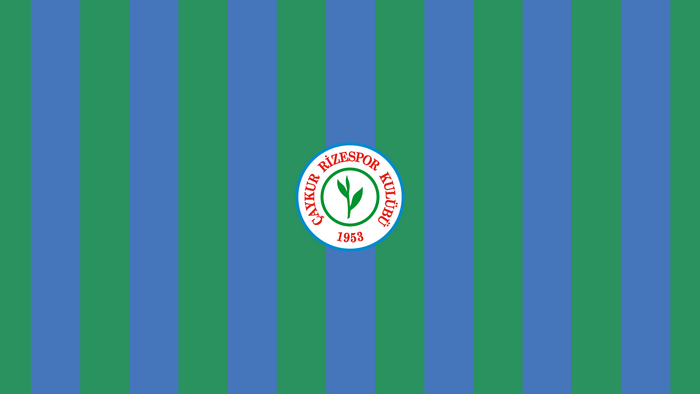Çaykur Rizespor soccer club logo on striped flag