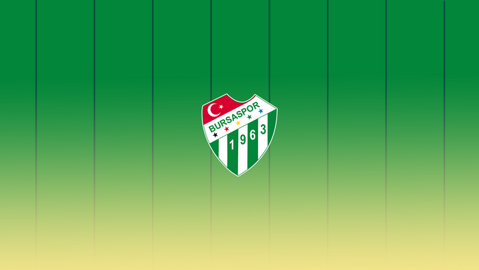 Bursaspor Logo on Green Striped Background