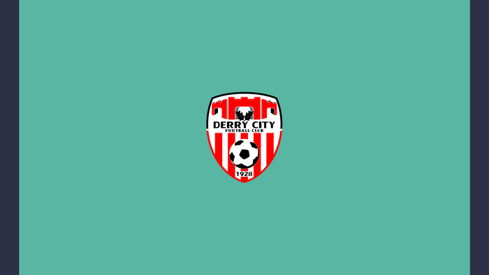 Derry City F.C. Logo on Teal Background