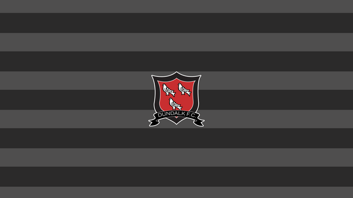Dundalk F.C. logo on dark striped background