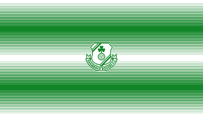 Shamrock Rovers F.C. Soccer Emblem with Green Stripes