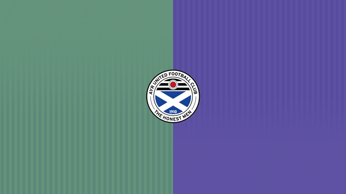 Ayr United F.C. Logo with Green and Purple Stripes