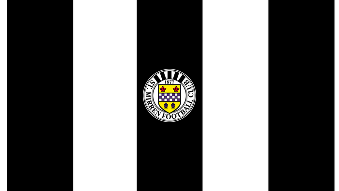 St Mirren F.C. Logo on Black and White Stripes