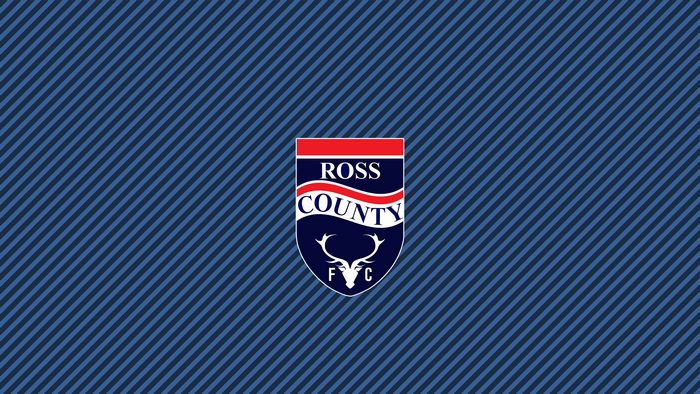 Ross County F.C. logo on blue striped pattern