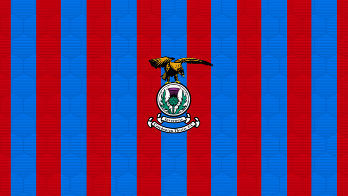 Inverness Caledonian Thistle F.C. Logo on Striped Background