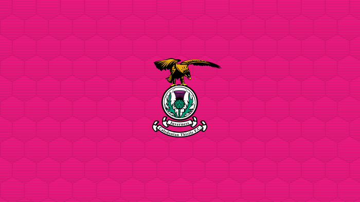 Inverness Caledonian Thistle F.C. Logo on Pink Hexagon Pattern