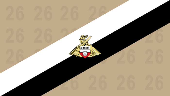 Doncaster Rovers F.C. Emblem with Diagonal Stripes and 26 Pattern