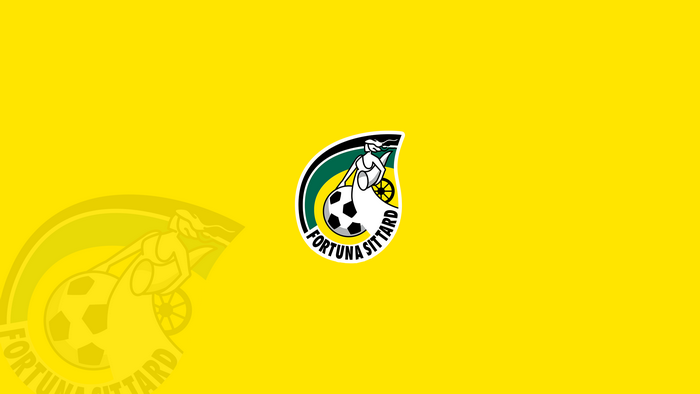 Fortuna Sittard Soccer Club Logo on Yellow Background
