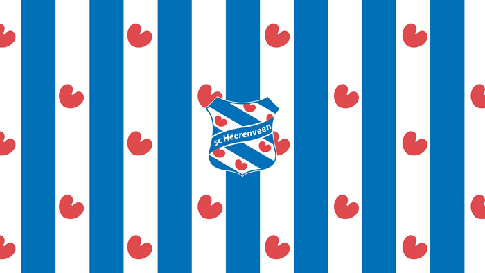 SC Heerenveen logo on Frisian flag pattern